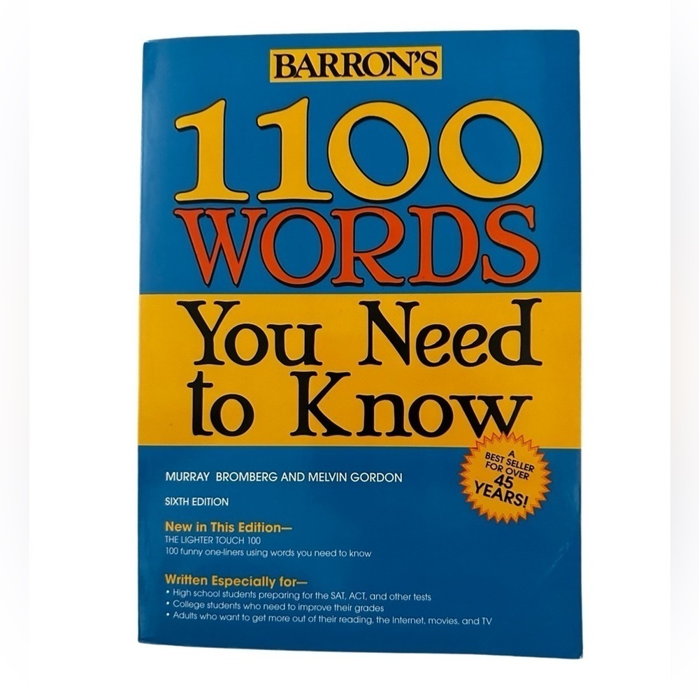 Barron’s 1100 Words You Need To Know Paperback Book.